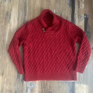 Cozy Red Cable Knit Sweater